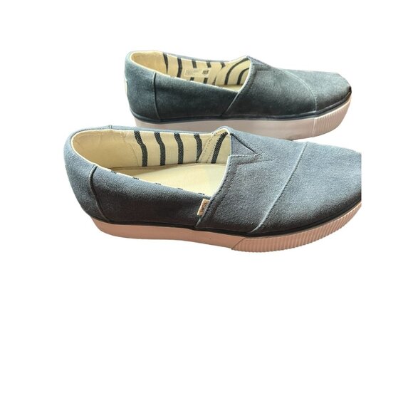 Toms Women's Alpargata Boardwalk  faded Grey Canvas Slip-On Shoes Size 11 - Picture 1 of 7